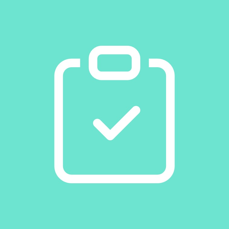 clipboard with tick icon